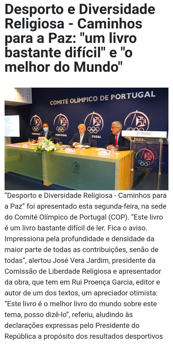 UCAM_CAFD's tweet photo. Presentación libro “Desporto e Diversidade Religiosa-Caminhos para a Paz” en sede Comité Olímpico Portugal @COPortugal donde Decano @apato13 y Subdirector @AleivaArcas de @UCAM_CAFD @UCAMolimpismo han colaborado redactando el capítulo titulado "El deporte como herramienta de paz" https://t.co/drxnVhoqo9