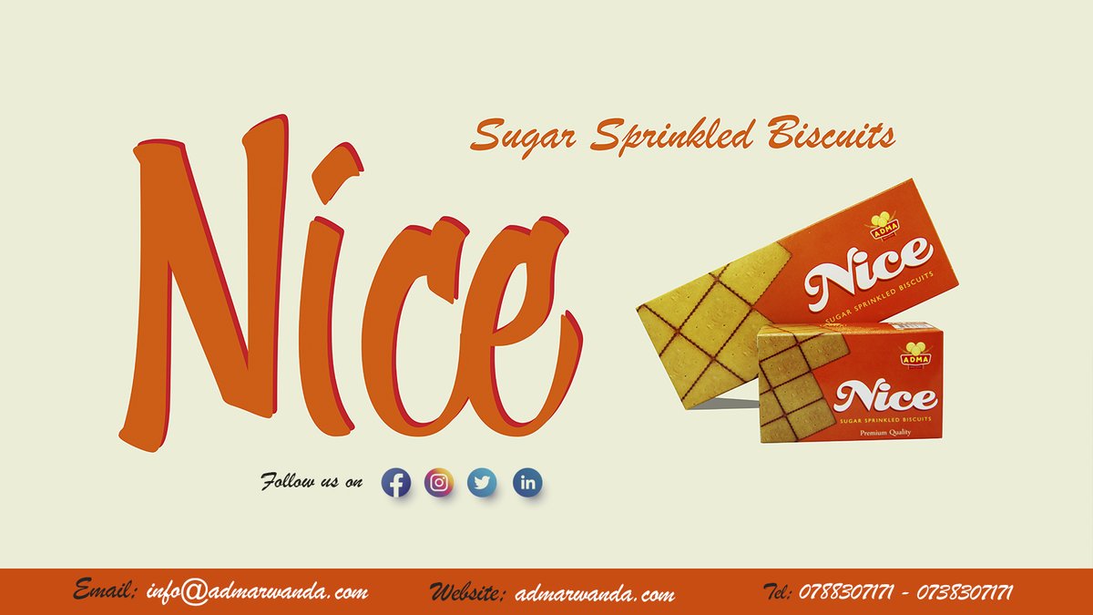 admabiscuits's tweet photo. #Nicebiscuits is made of healthy ingredients to satisfy people of different ages
Size: Big & Medium
#Nice #admabiscuits #NiceWeek #MadeinRwanda #EastAfrica #food #health #nutrition #wellness #healthyfood #ADMA https://t.co/VhsoL9frWK