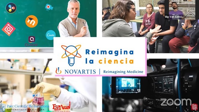 Engeguem Reimagina la ciència! + de 800 alumnes s’han connectat per veure l’espectacle. Una iniciativa de <a href="/Novartis/">Novartis</a> amb col.laboració de <a href="/bigvanciencia/">Big Van Ciencia</a> i el PCB, sobre assajos clínics #reimaginalaciencia #monolegscientifics  #assajosclínics #recercaensocietat <a href="/Novartis/">Novartis</a>
