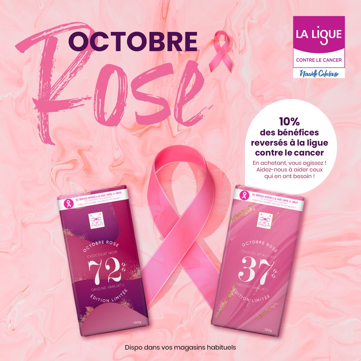 🎀 EDITION LIMITEE OCTOBRE ROSE 🎀

💕 Soutenons ensemble la Ligue contre le cancer dans leurs actions contre le cancer du sein
10% des bénéfices sont reversés à la ligue contre le cancer

Chocolat noir 72% et chocolat au lait 37%

#CHOCOLATELOVERS #CHOCOLATEADDICT #OCTOBREROSE