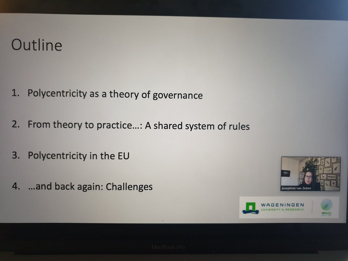 JannatR0's tweet image. ....And, we are off with this exciting talk from Prof. @JosephinevZeben @WURLaw on law and polycentric governance for part 2 of the @uefcceel CCEEL Seminar Series!