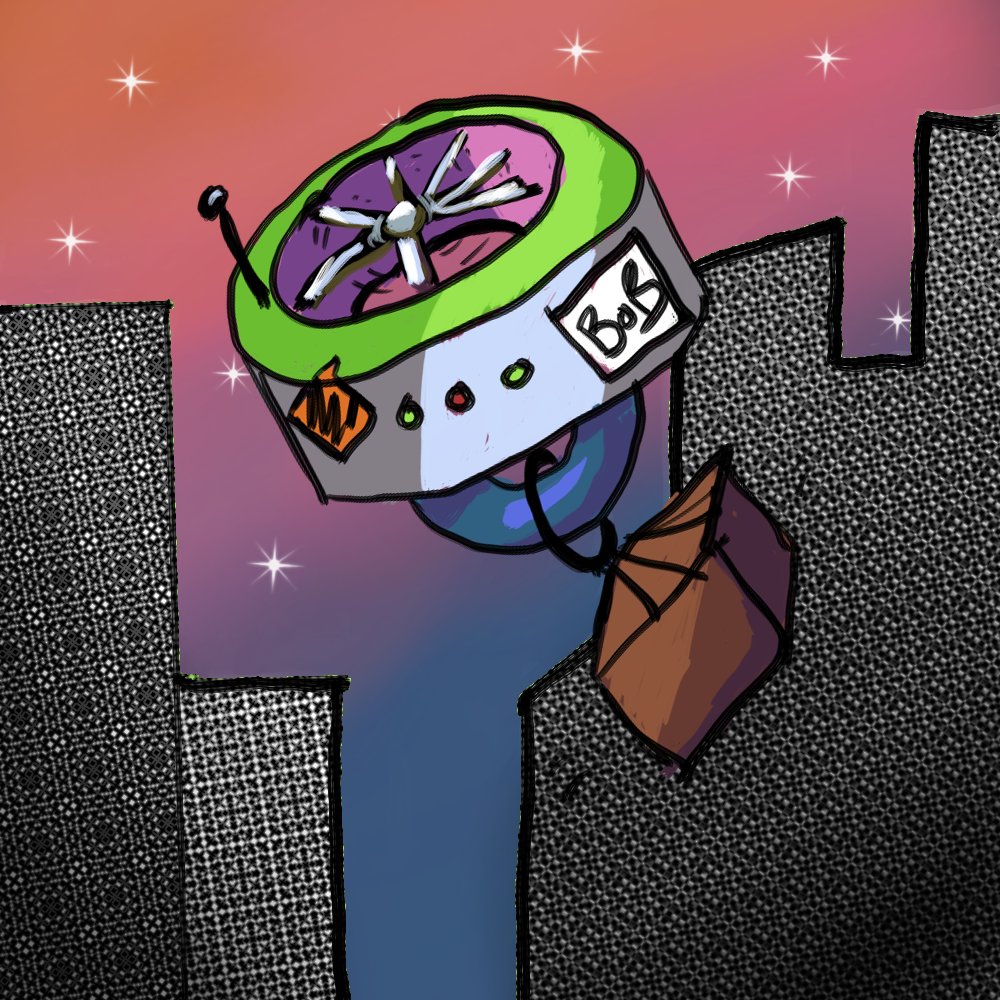 Hasslowski's tweet photo. Artober Day 12 a lil #delivery bot named Bob. 

#inkedupoct2021 https://t.co/IH0pWonf1q