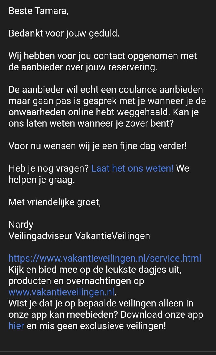 tamaradeboer77's tweet photo. @Kelly60133240 @Klacht Nee mijn klacht is nog steeds niet opgelost. Ik heb zelfs dreigmails gekregen. Ik zal een kopie bijvoegen.

Ik heb deze mails beantwoord maar er geen reactie op gehad. https://t.co/7DeKK2WjXE