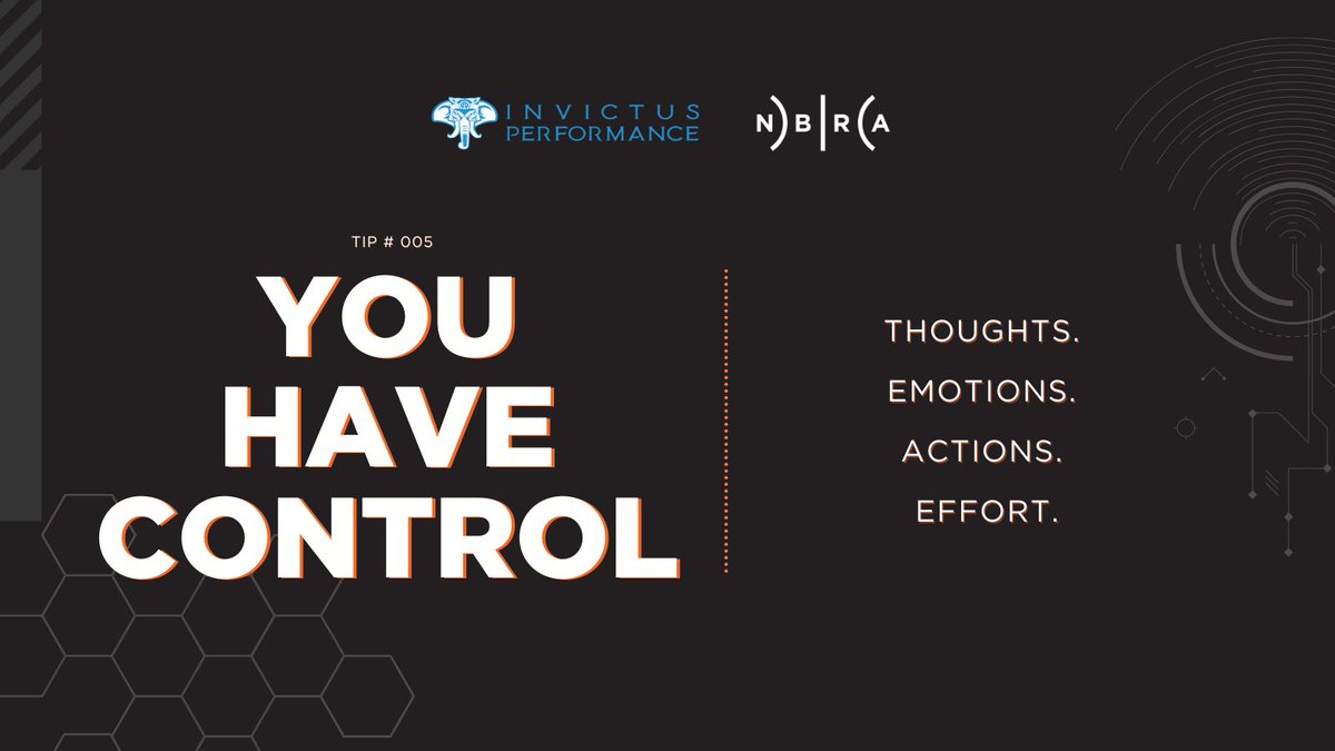 Today, you have control over 4 things: thoughts, emotions, actions, and effort. Dr. Nina Rios-Doria and Jim Soda of Invictus Performance suggest taking inventory of how you are using them. Each day and game you have a choice on how you use them effectively. #MendingMindsets #NBRA