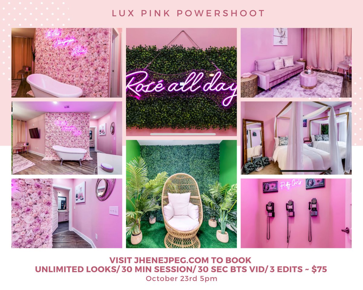 allyamorevisual's tweet image. #photograpHER hosting an event October 23rd at the Lux Pink #Atlanta 30 minute Photoshoot with 30 second behind the scenes video, great for reels/tik tok! 3 edits of your choice. Only 4 spaces remaining, visit jhenejpeg.com to view portfolio &amp;amp; book! ✨