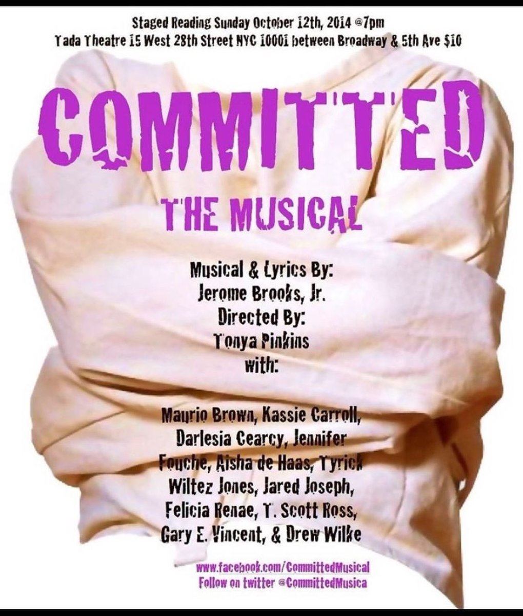 JeromeBrooksJr's tweet photo. In2014 #TonyWinner #TonyaPinkins @tonyapinkins directs #SOLDOUT #StagedReading #COMMITTEDTheMusical #EmergingArtistsTheatre #TyrickWiltezJones #MaurioBrown #KassieCarroll #DrewWilkie #TScottRoss #FeliciaRenae #DarlesiaCearcy #GaryEVincent #AishaDeHaas #JenniferFouche #JaredJoseph https://t.co/ca66cKSV9v
