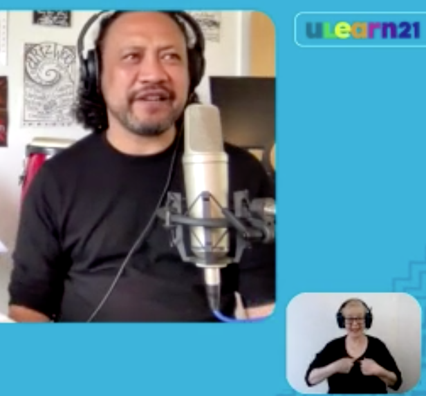 #Ulearn21 Laughton Kora in the house sharing his learning experiences in the Arts