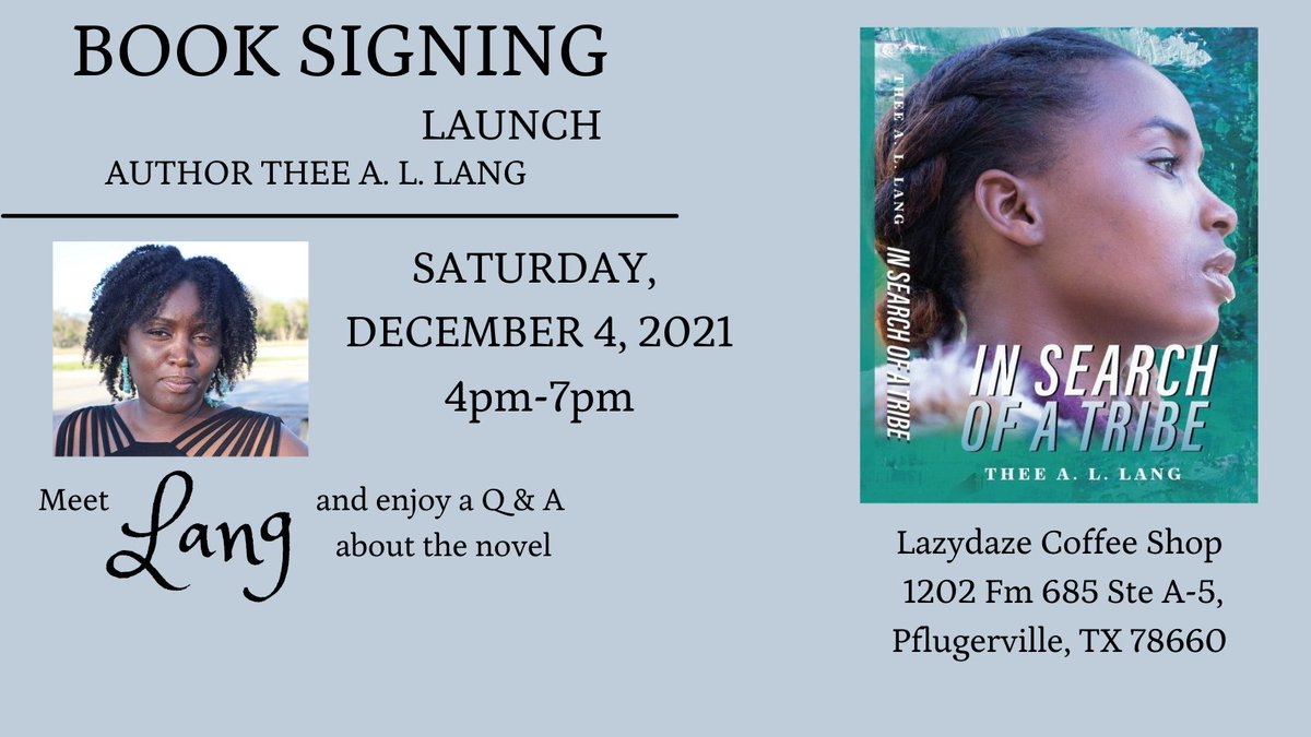 TheeALLang's tweet photo. First #booksigning! 

#atxauthors #pflugerville #lazydaze #booksandcoffee #BookTwitter #thingstodoinaustin #authorsoftwitter #melaninbooks #contemporaryfiction #womensfiction #atxbooksigning #literaryfiction #blackaustin #blkatx #BlackTwitter #blackauthors #booksandtea #BookBoost https://t.co/9z24knBmeJ