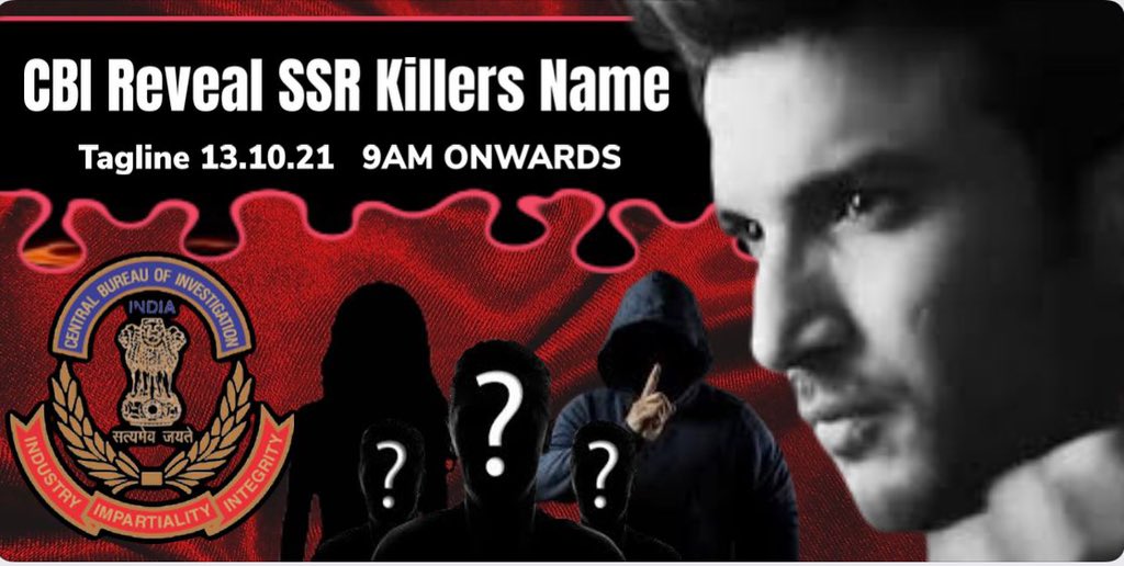 Let's start tweeting to ask CBI to reveal the names of those monsters who killed our beloved Sushant. Their identity should not be keep hidden any more from public.

Tagline for 13th Oct' 21 -

🔷CBI Reveal SSR Killers Name

We'll win this Justice battle 💯

<a href="/nilotpalm6/">Nilotpal Mrinal Pandey</a>