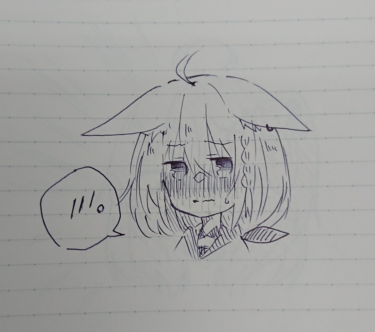 最近休憩中に描いた照れ顔落書きでも置いときます( ・`д・')✨ 