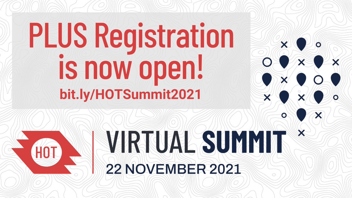 hotosm's tweet image. On November 22, join us to explore the evolution of local #humanitarianmapping ecosystems! You can now attend and support the #HOTSummit2021 with a PLUS registration! 

 More info ➡️ bit.ly/HOTSummit2021

#openstreetmap #opensource