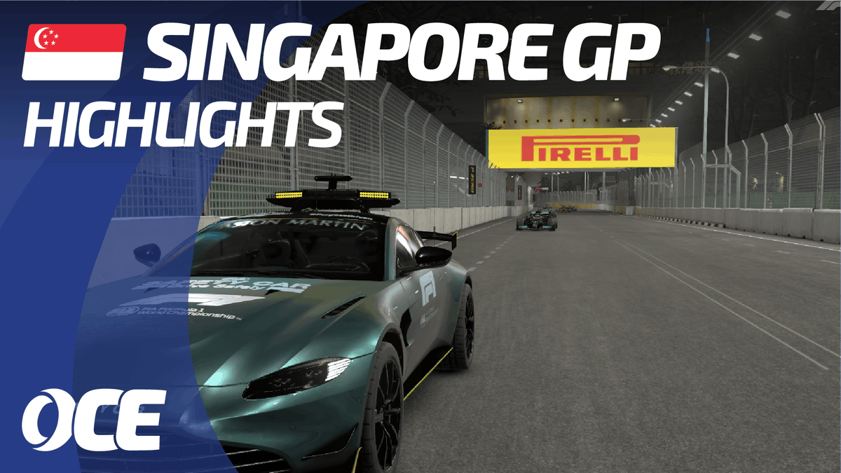 OCERacingLeague's tweet photo. 🔵Two pile ups, two safety cars. A lot of pitstops and a new leader at the top of the drivers championship! Watch the race highlights to OCE-RL 1 at Singapore!

🍿📺YouTube: https://t.co/aQKV23r5jP

#OCERL1 #leagueracing #F12021game #singaporegp #simracing #Racing #F1 #oceania https://t.co/AiLay6Hpw9
