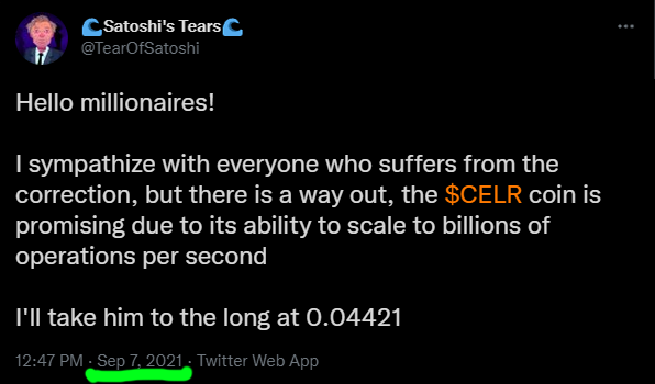CryptoMat065's tweet photo. 👑This guy always amazes me - @TearOfSatoshi💵

💎I made x4 on $CELR when the whole market was losing cash!💵

This TALENT make profits👇

💵Subscrive right now @TearOfSatoshi💥

$xpr $cake $mcb $icp $rlc $hnzo $rvn $eos $comp $tel $joe $ctk $celr $sfp $one $mkr $omi https://t.co/mRcj5W0eu9