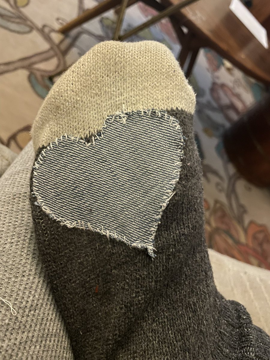 jodyvance's tweet photo. Holes in socks? Toss them?  No darn way! #hearts #fixthings https://t.co/r8Ve9YeH9K