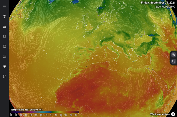 Fluid Earth és una aplicació web interactiva de codi obert que permet visualitzar les condicions actuals i passades de l’atmosfera i els oceans per a la difusió moderna de les ciències de la Terra   
fluid-earth.byrd.osu.edu