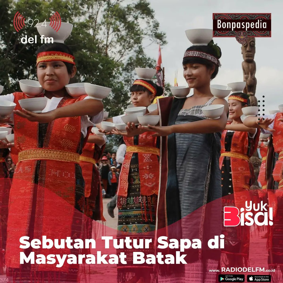 delfmradio's tweet photo. Sampai beberapa hari ke depan, di #bonpaspedia kita akan belajar tutur sapa di masyarakat batak. Jadi kalau berwisata ke Toba kamu bisa paham nih manggil pakde jadi bapatua😆
#wisata #toba #delfmradio #delfmupdate #bonpaspedia #bonapasogitpedia #3tahundelfmyukbisa https://t.co/zNsTDn4UHd