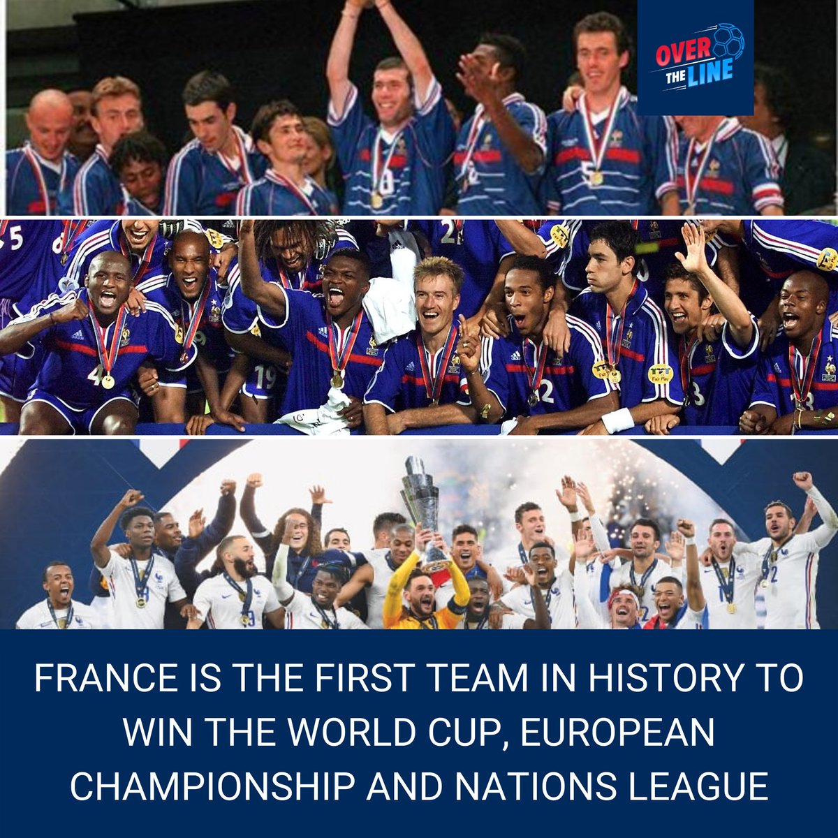 overthelinepk's tweet photo. France creates history! #NationLeague #france #Mbappe #Benzema #football #soccer #overthelinepk #overtheline #champions #worldcup #euro https://t.co/dIoL4X2FSG
