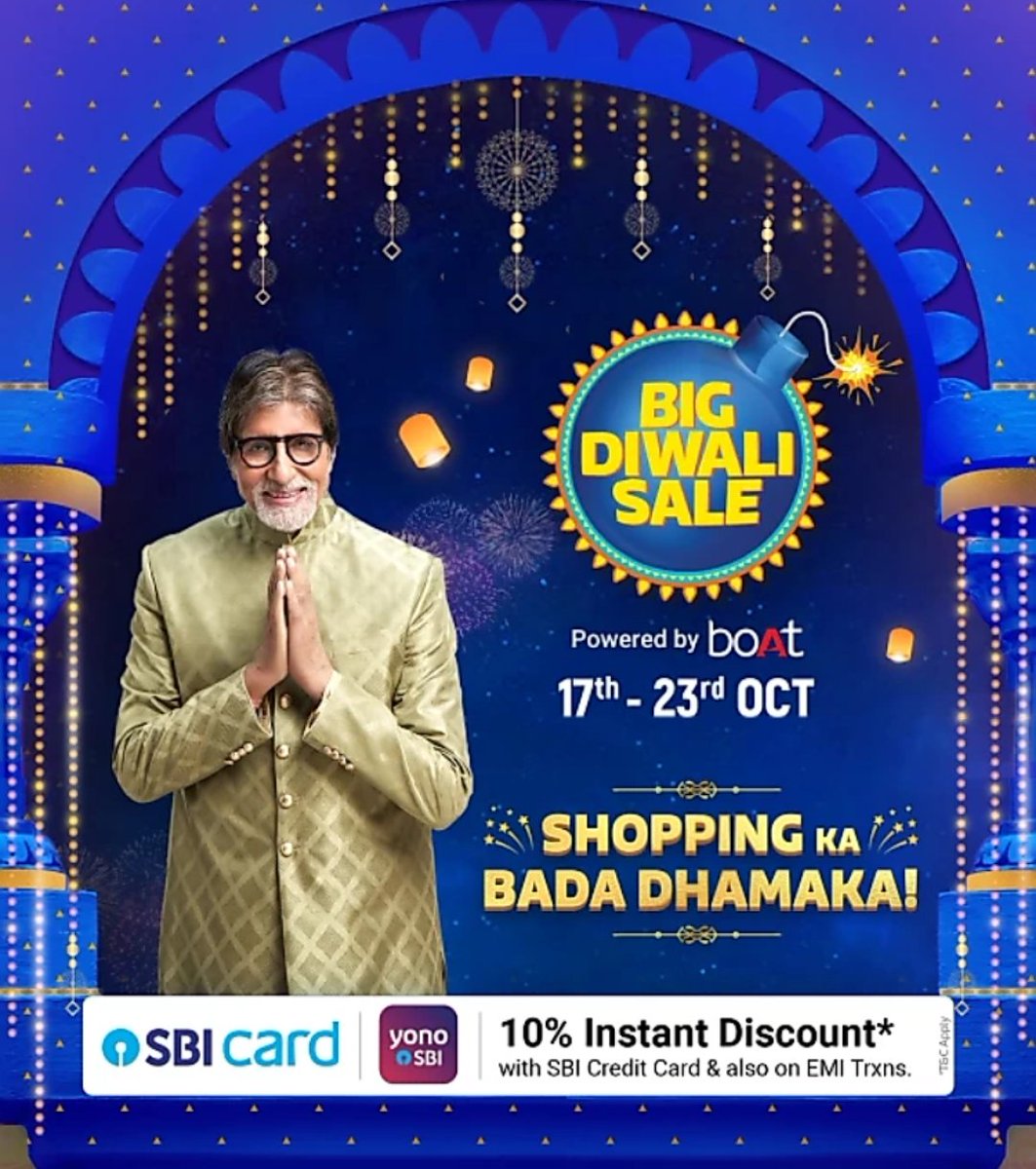 #BigDiwaliSale
Flipkart Big Diwali Sale Starts from 17th-23rd October..