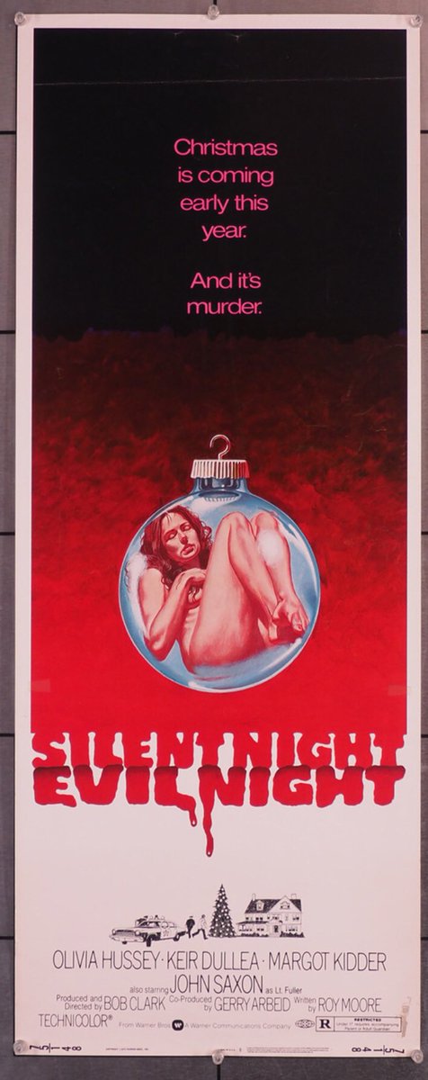 A little #Halloween horror ornament before the Holiday Season: an original #movieposter for Black Christmas (1974) under its alternate title, Silent Night Evil Night, $300., movieart.com/black-christma…