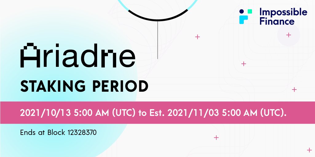 🔥 <a href="/Ariadne_finance/">Ariadne</a> staking is now LIVE! 🔥
Stake $IDIA 🐧 for $ARDN 🛠 allocation.

⏳ Staking Period: 2021/10/13 to ~2021/11/03 5:00 AM (UTC).

🚀 User’s allocation is calculated based on the amount and time staked relative to all participating users.

medium.com/impossiblefina…