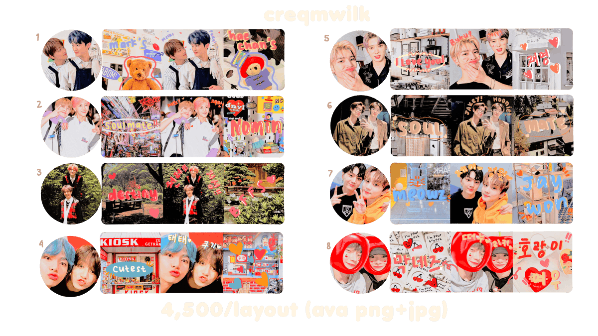 creqmwilk's tweet image. help rt, please! akun ku bau, tia. 🥺
Halo! salsa ada layout ready stock moodboard coret-coret couple nyaa nih. 4,5OO/layout udah dapet ava png + jpg! bisa langsung dm untuk order yaaa 🍓

#zonauang #zonajajan