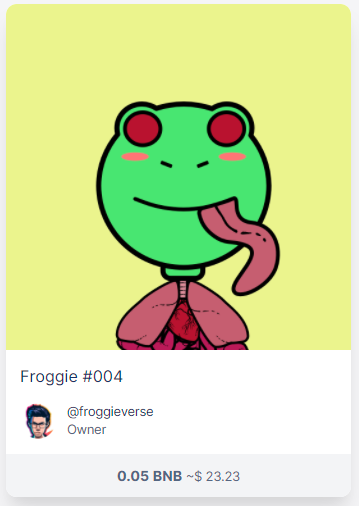 Froggieverse's tweet photo. A bodiless frog creature coming from the Horror Realm of Froggieverse. Teleported and now living a whole new life on #Binance Blockchain.
#004 - https://t.co/JiS1BeWvza
#NFT #NFTdrops #NFTs #NFTshill #NFTMalaysia #Pentasin #Pentasio #NFTMARKET https://t.co/nlrgeiMIGC