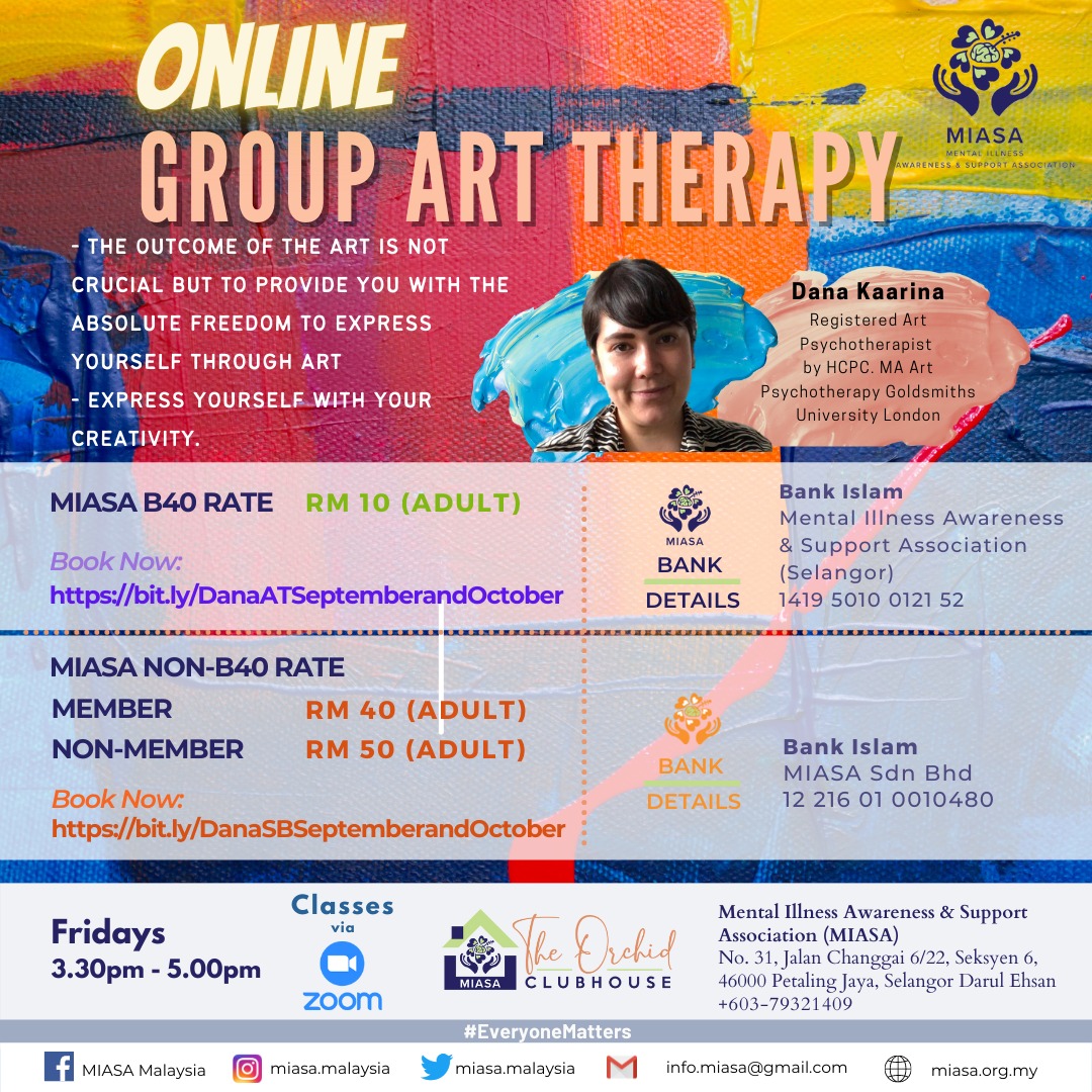 Miasa Malaysia On Twitter We Have Good News For Those Who Are Interested In Joining Our Art Therapy Sessions In October 2021 There Will Be Upcoming Art Therapy Sessions With Dana Kaarina Registered