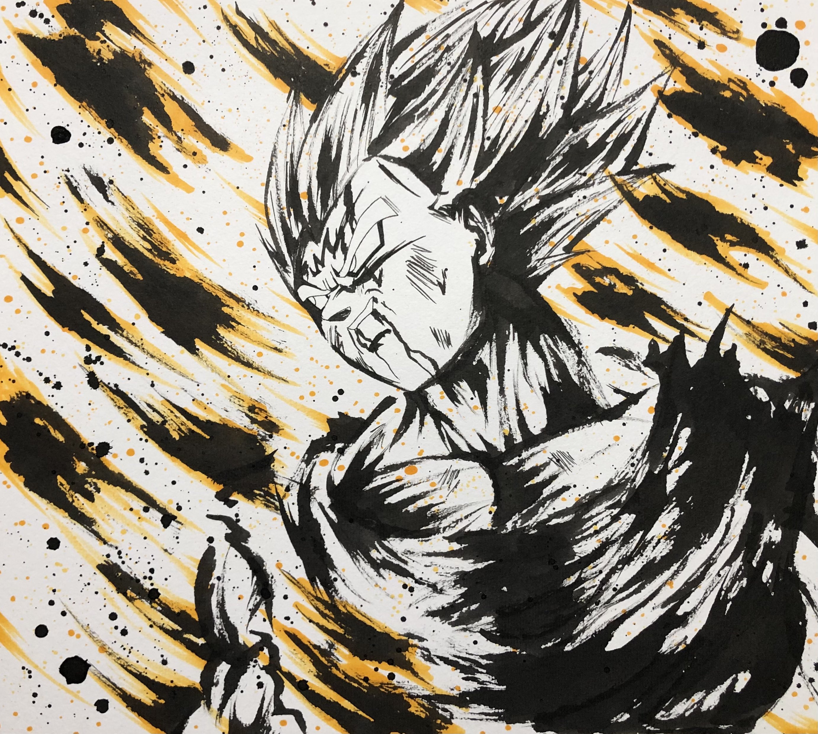 ひろ Rt Goberunrun 魔人ベジータを墨絵で描きました ドラゴンボール 模写 墨絵 イラスト T Co 6m5ssbs91y Twitter