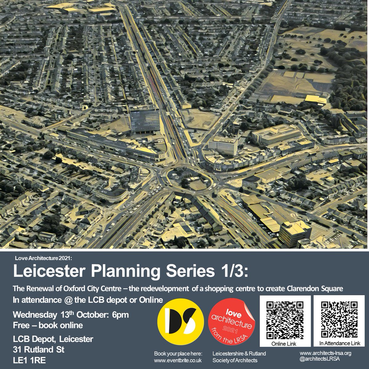 TONIGHT hear all about the Clarendon Shopping Centre redevelopment in Oxford presented by the Architects: <a href="/MCaArchitecture/">Marchini Curran</a>

For booking:

At the LCB:
ow.ly/Vr6K50GpvUw

Online:
ow.ly/L6ZK50GpvUx

#LOVEArchitecture #riba #ribaeastmidlands