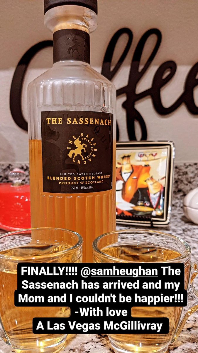 Coffeeandtacoss's tweet photo. @SamHeughan it finally came in!!!! I hope ya had a good day!! Mom and I thoroughly enjoyed The Sassenach!!
-Las Vegas McGillivray's https://t.co/4sMmS0AQW3