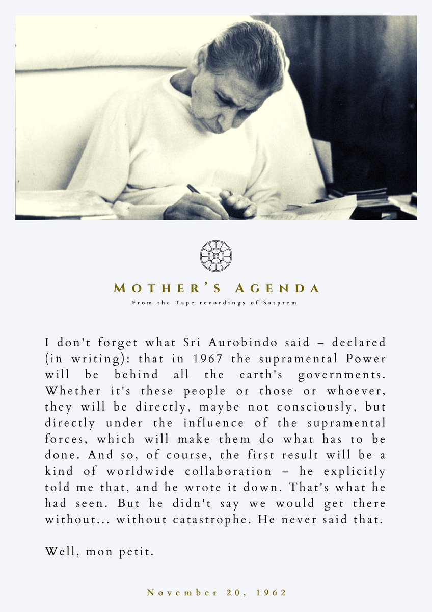 InevitableWord's tweet photo. An excerpt from 'Mother's Agenda', a collection of Tape recordings of The Mother's voice by Satprem.  
#MothersAgenda #InevitableWord https://t.co/uutI17itcj