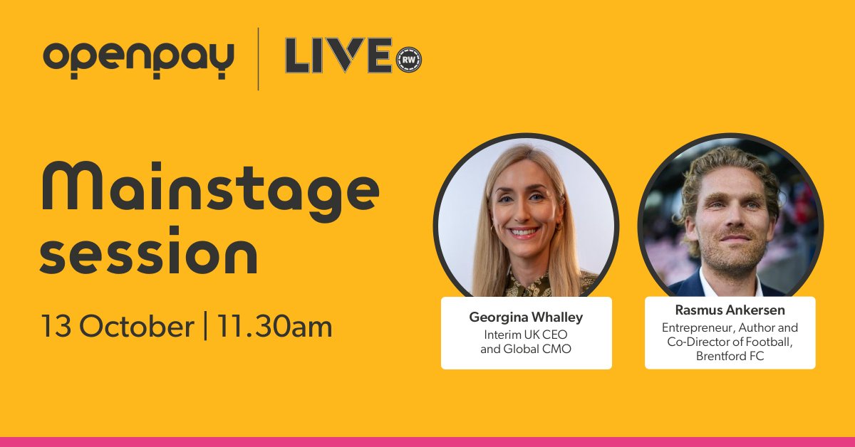 Headed to <a href="/RetailWeek/">Retail Week</a>'s #RWL today? Be sure to bookmark 11.30am in your schedule for a must-see mainstage session with our UK CEO &amp; Global CMO, Georgina Whalley and special guest; Entrepreneur, Author and Co-Director of Football at Brentford FC @RasmusAnkersen.