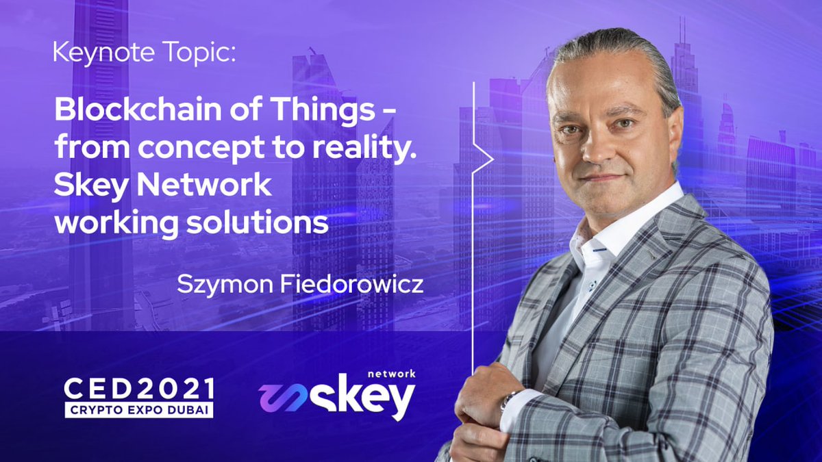 BIoT - From concept to REALITY!
Our CEO <a href="/SzFiedorowicz/">Szczepan Fiedorowicz</a> will present BIoT technology at <a href="/CryptoExpoDubai/">Crypto Expo Dubai</a> (14.10.2021)

💥TOPIC: Blockchain of Things - from concept to reality. <a href="/SkeyNetwork/">Skey Network</a> working solutions.🔑
Thousands of people will know why SKEY is unique and strong.💪