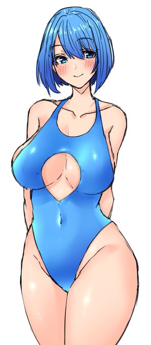 穴空き競泳水着って初めて描いたけどエッチだなあ・・・ 