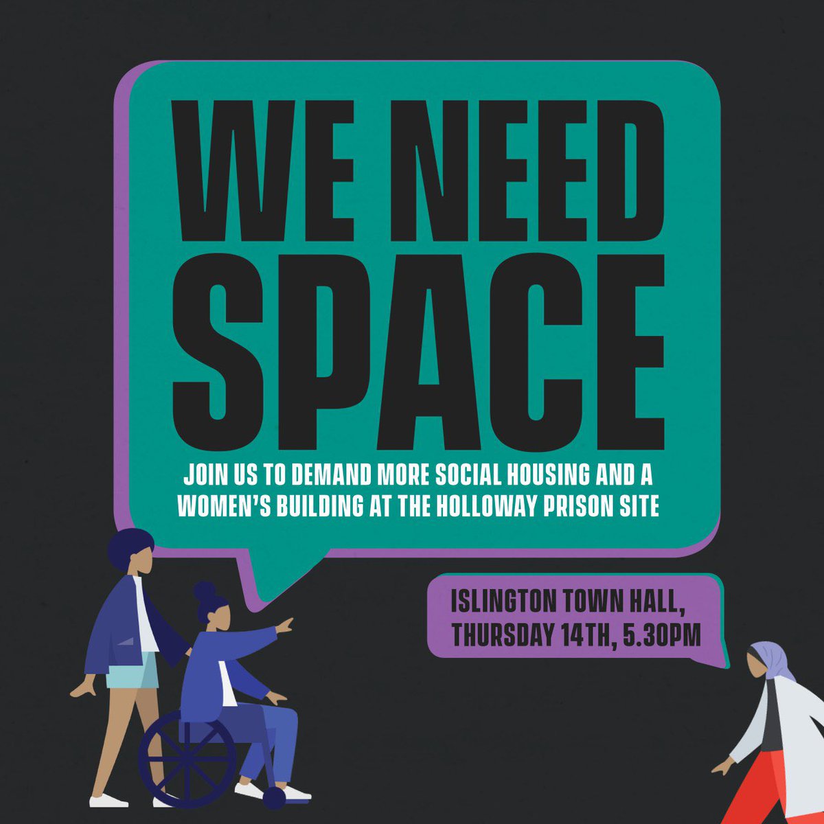 NLSistersUncut's tweet photo. TOMORROW community groups will gather by Islington Town hall at 17:30 to ask for low-cost high quality sustainable homes, and for a transformative, radical space for healing on the former site of Holloway Prison. Join us there to demand: NO POLICE IN OUR WOMEN’S BUILDING. 💥 https://t.co/d4y3ic1Xsf