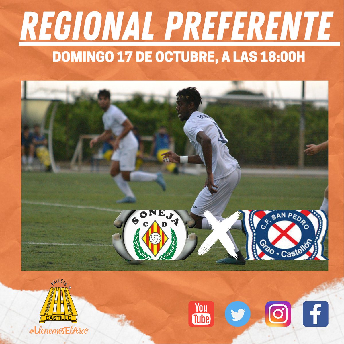 CDSONEJA's tweet photo. 𝗣𝗥Ó𝗫𝗜𝗠𝗢 𝗣𝗔𝗥𝗧𝗜𝗗𝗢

🆚 @CfsanpedroCf
🏟️ EL ARCO
📆 DOMINGO 17DE OCTUBRE
⏲️ 18:00

#LlenemosElArco https://t.co/BusmsUFZYo