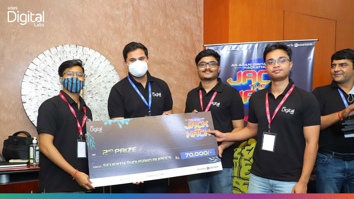 AdaniDigital's tweet photo. Adani Digital Labs concludes 1st edition of ‘Jack the Hack’ – Hackathon, 2021 with a 24 hour battle royale. 9 teams of 25 young guns develop innovative, winning solutions for Adani Wilmar and Adani Airports Holding Ltd. led consumer problem statements. Cash prizes worth Rs 4 lakh https://t.co/9FgcEamISF