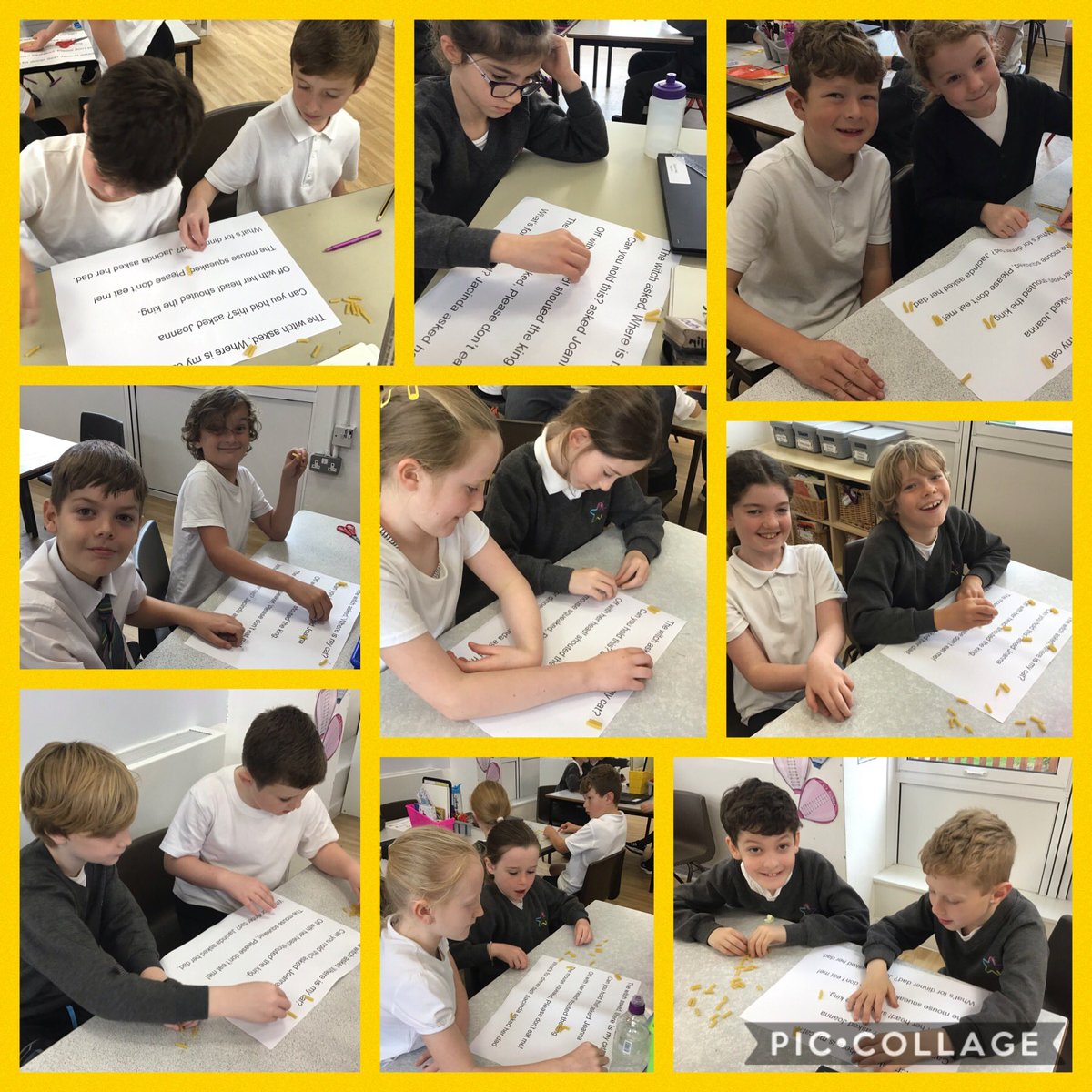 Year4TSP's tweet image. Macaroni makes the perfect speech marks! What fun we had using Macaroni to symbolise where speech marks should go in a sentence 🍝💭 #TSPEnglish #SpeechMarks #Creative