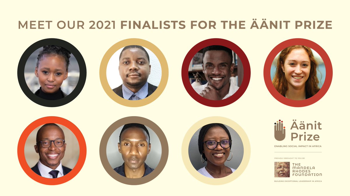The Mandela Rhodes Foundation (@mrf_africa) on Twitter photo We're down to 7 finalists whose social impact initiatives have been shortlisted for the ĆƤnit prize! Winners will be announced live in a ceremony co-hosted by award-wining actor <a href="/MsMasasa/">Bhutā Masasa</a> & CEO @JudySikuza on 23/10/21 at 6:30pm. Get to know the finalists:
bit.ly/3lBcK15 We're down to 7 finalists whose social impact initiatives have been shortlisted for the ĆƤnit prize! Winners will be announced live in a ceremony co-hosted by award-wining actor <a href="/MsMasasa/">Bhutā Masasa</a> & CEO @JudySikuza on 23/10/21 at 6:30pm. Get to know the finalists:
bit.ly/3lBcK15