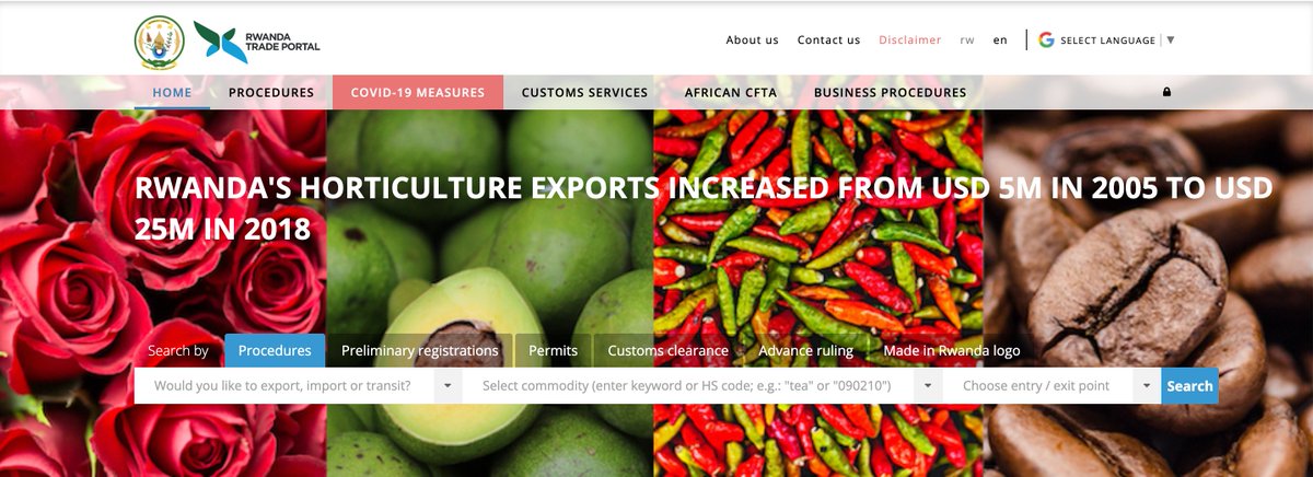 Launched in 2018, the <a href="/TradePortalRw/">Rwanda Trade Portal</a>  (rwandatrade.rw) is continuously expanding its coverage. It has become one of the world's most advanced repositories of information on trade procedures, regulations and data. Soon, an innovative tariff module will be added. #UNCTAD15