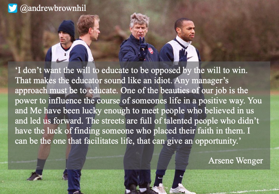 If you read one thing today, make sure it's this statement by Arsène Wenger👇
🗣"One of the benefits of our job is the power to influence the course of someone's life in a positive way."