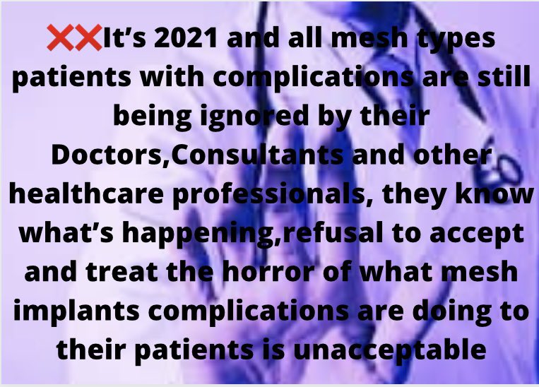 ❌❌ All mesh patients with complications are suffering,gaslighting and lip service is disgraceful,full comprehensive healthcare pathways and treatments is the least you can do,listen to all the patients #meshcomplications @MHRAgovuk @sajidjavid @NHSEngland @GBNEWS @thismorning