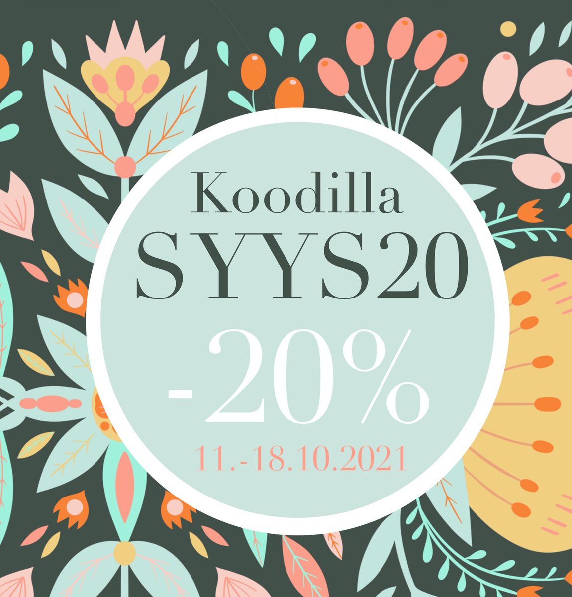 sointudesign's tweet photo. Suloisia syyshintoja! 💛

20% alennuskoodilla SYYS20 🍂🌾

https://t.co/mGRtJlk2gU

Joulukortit ja lahjaideat nyt edulliseen hintaan. 

Tervetuloa!
#ale #alekoodi #alennus #postikortit #sisustus #ryijyt #korvakorut #syksy2021 https://t.co/SyY09q81fD