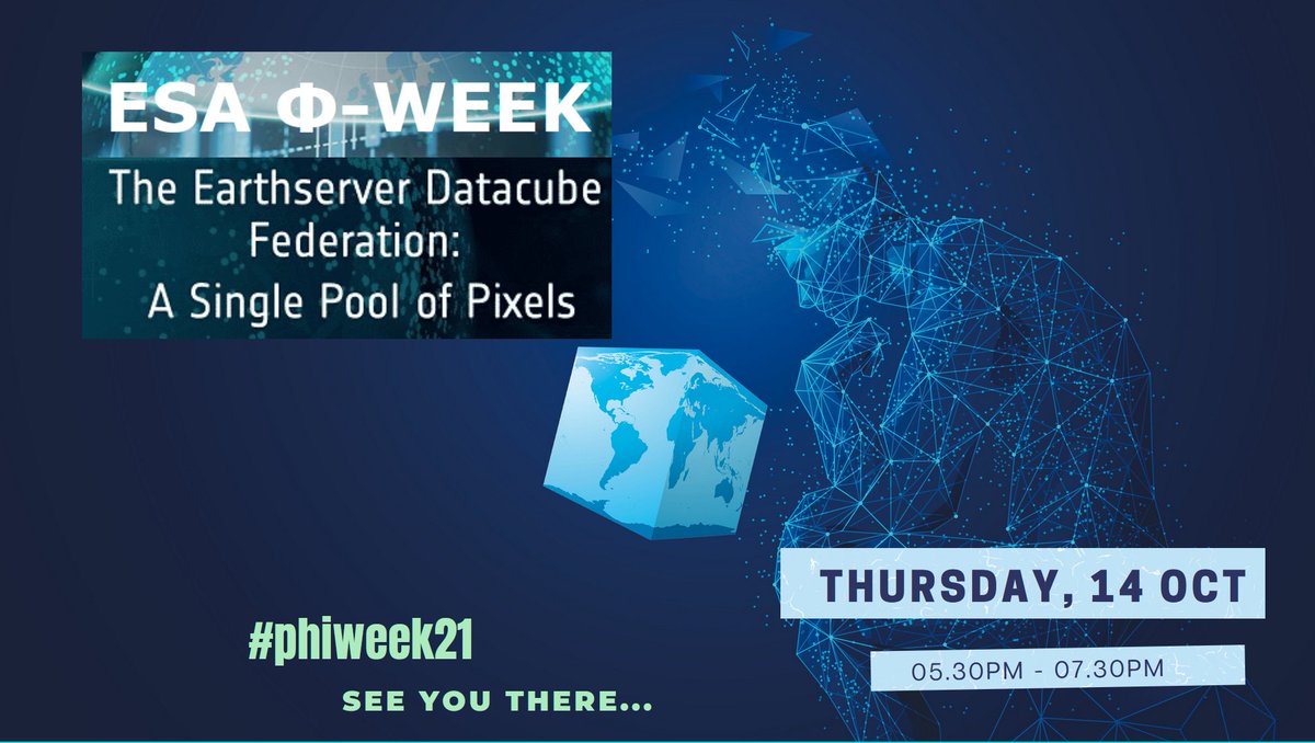 EarthServer_EU's tweet photo. #EarthServer #Datacube Federation #ESA #PhiWeek  Oct 14, 5.30pm: Chen-Yu Hao - GIS Taiwan, Jurry de la Mar - @TSystemsSA, ​Tilman Dinter - AWI, Taras Matselyukh - OPT/NET, Fabio Terribile - Università di Napoli, Peter Baumann - JUB @centurion_eu @PARSEC_EU @opengeospatial https://t.co/7wGyZyWzsY