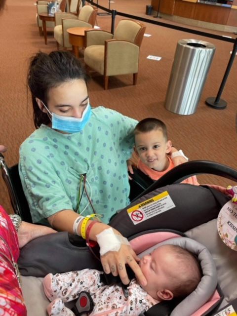 Katelynn gave birth &amp; didn’t get proper care following delivery. She developed a uterine infection that led to sepsis. After a week in the hospital, away from her newborn, Katelynn is back home with her children. Help survivors just like Katelynn at beginagainfoundation.com.