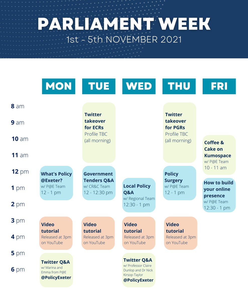 📢  #ParliamentWeek Event Programme announced! 📢
Save the date for a week of exciting events, new content, Q&amp;As and networking opportunities! Keep an eye out on our website and here on our Twitter for details on how to register, coming out later this week. 
#UKPW <a href="/UofE_Research/">Research at Exeter</a>