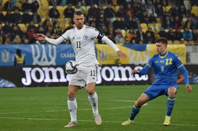 Ukraine was held to a 1-1 draw by Bosnia and Herzegovina. Photo: @NFSBiH on Twitter