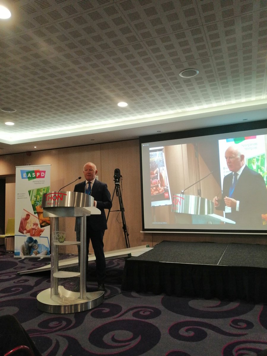 President #EASPD25 James Crowe presenting the topic of the event and highlights the goals of the organisation.