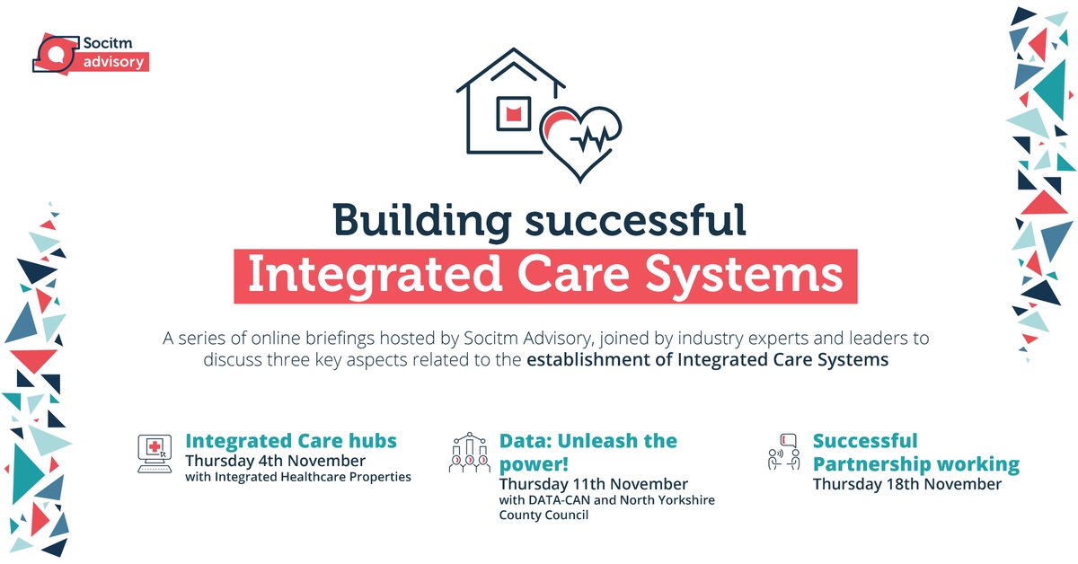 Register for FREE today for our Building Successful #IntegratedCareSystems briefings: three sessions covering key aspects related to the establishment of ICSs. Join experienced members of our Integrated #Care team and industry experts this November: advisory.socitm.net/integratedcare…