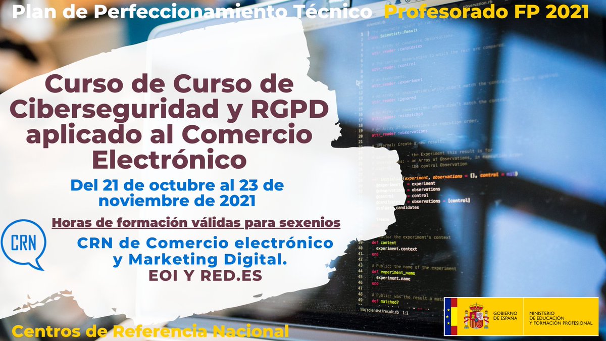 todofp's tweet photo. 📢Curso de #Ciberseguridad y #RGPF aplicado al #ComercioElectrónico #todoFP #EstudiaFP #crnagora 🔴Plazo de solicitud: Del 21 de octubre al 23 de noviembre.
🔎https://t.co/SVgerKTZeH https://t.co/8MP8q4Kya1
